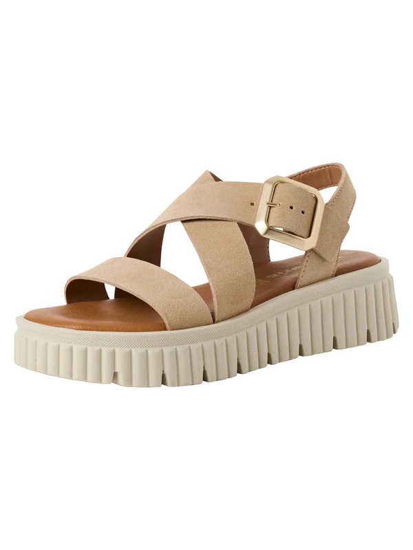 Tamaris Women’s sandal with wedge heel beige 7.5 UK
