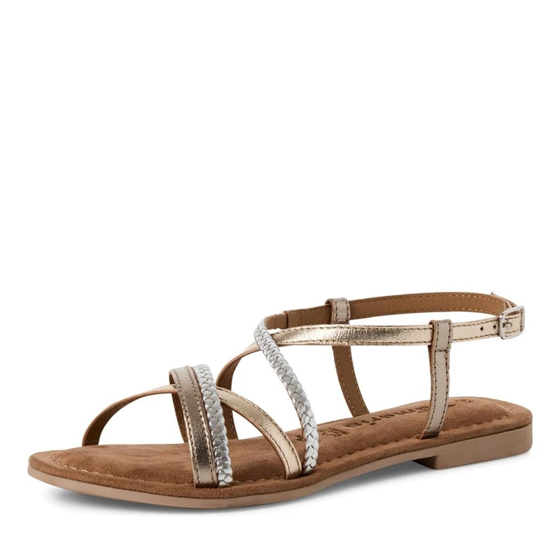 Tamaris Women’s leather sandal flat beige 5.5 UK