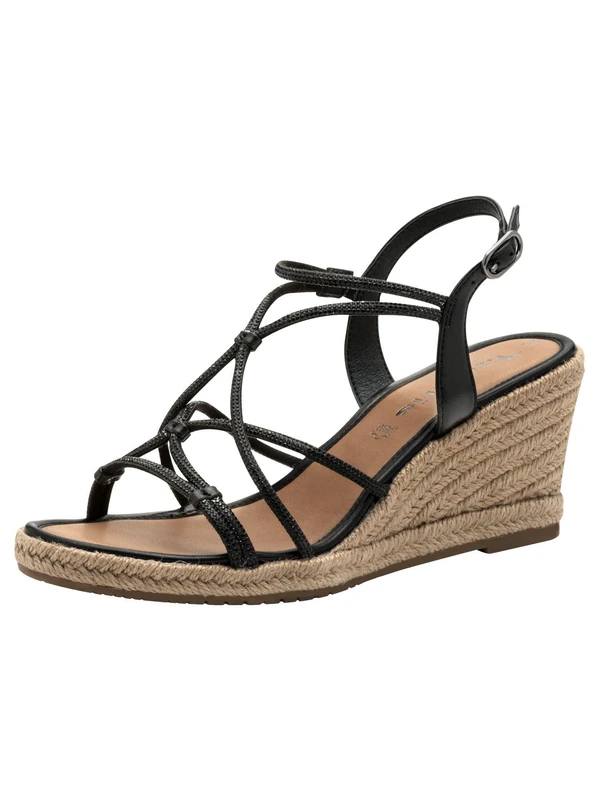 Tamaris Women's Damen 1-28345-44 Wedge Sandal, Black, 4 UK