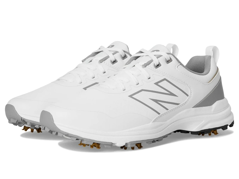 New Balance Men's Brighton V2 Golf Shoe, White/Grey, 8 Wide