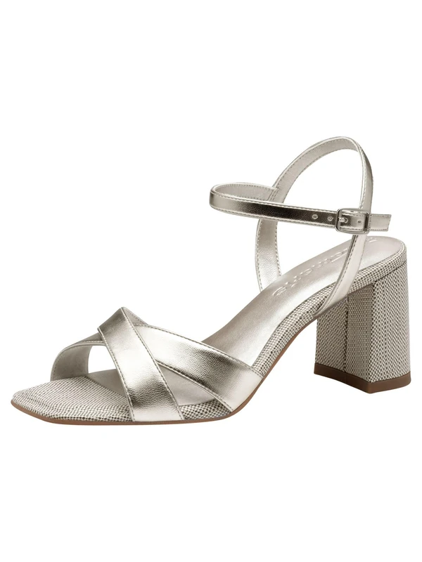 Tamaris Women's Vegan Elegant Sandals, platinum, 6 UK