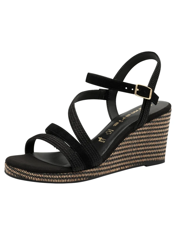 Tamaris Women's Wedge Heel Sandals, black, 8 UK