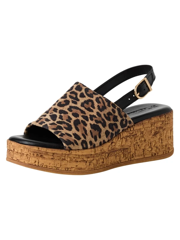 Tamaris Women’s sandal with wedge heel brown 6.5 UK