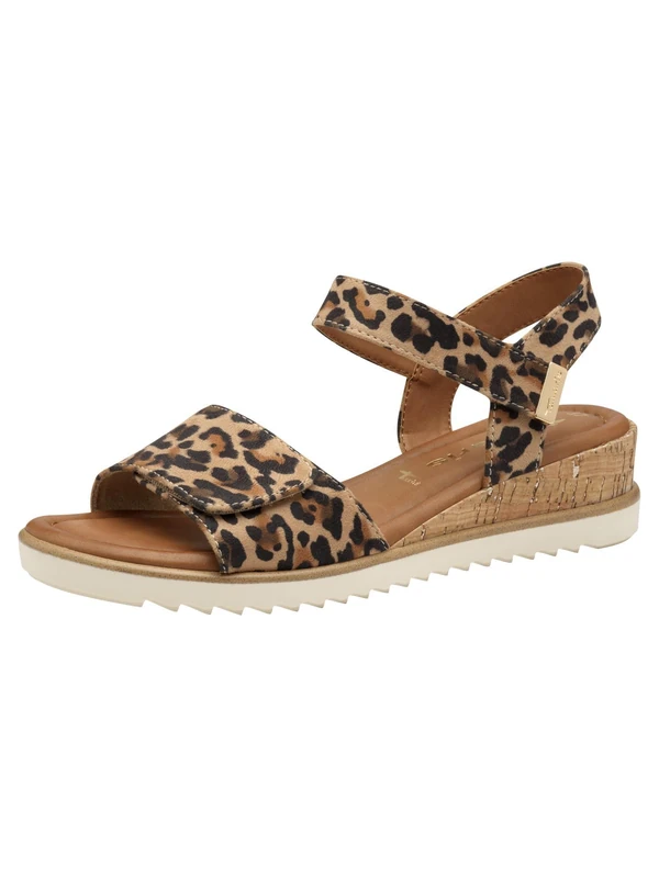 Tamaris Women’s sandal with wedge heel brown 4 UK