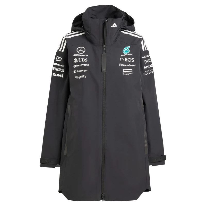 adidas Women's MERCEDES - AMG PETRONAS FORMULA ONE TEAM TEAM MYSHELTER WOMEN, black/white, XS