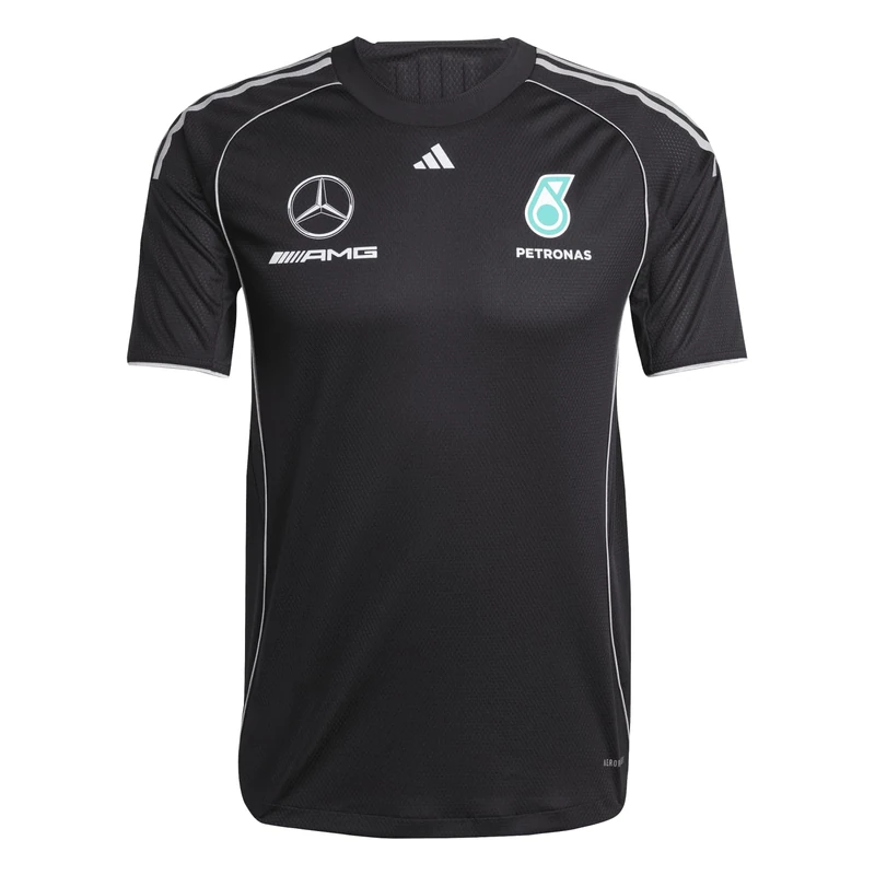 adidas Men's Mercedes - AMG Petronas Formula ONE Team Mechanics Jersey Men, Black/Reflective Silver, XS