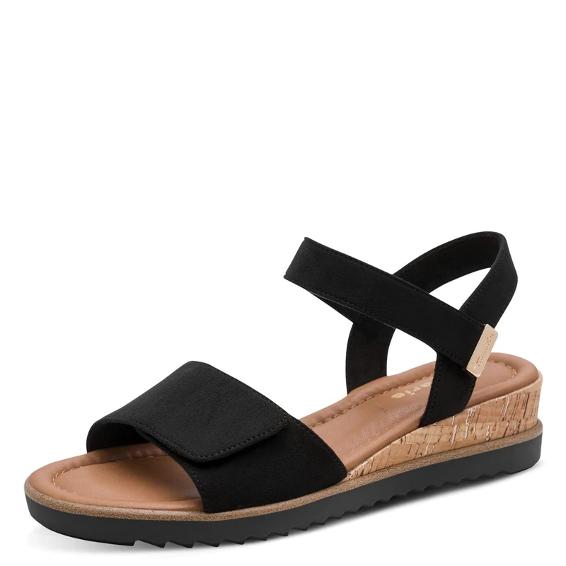 Tamaris Women’s sandal with wedge heel black 7.5 UK - Image 1