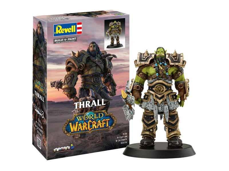 Revell Gift Set 03516 The Orc Thrall: World of Warcraft 1:16 Scale Unbuilt Plastic Model Kit with Accessories