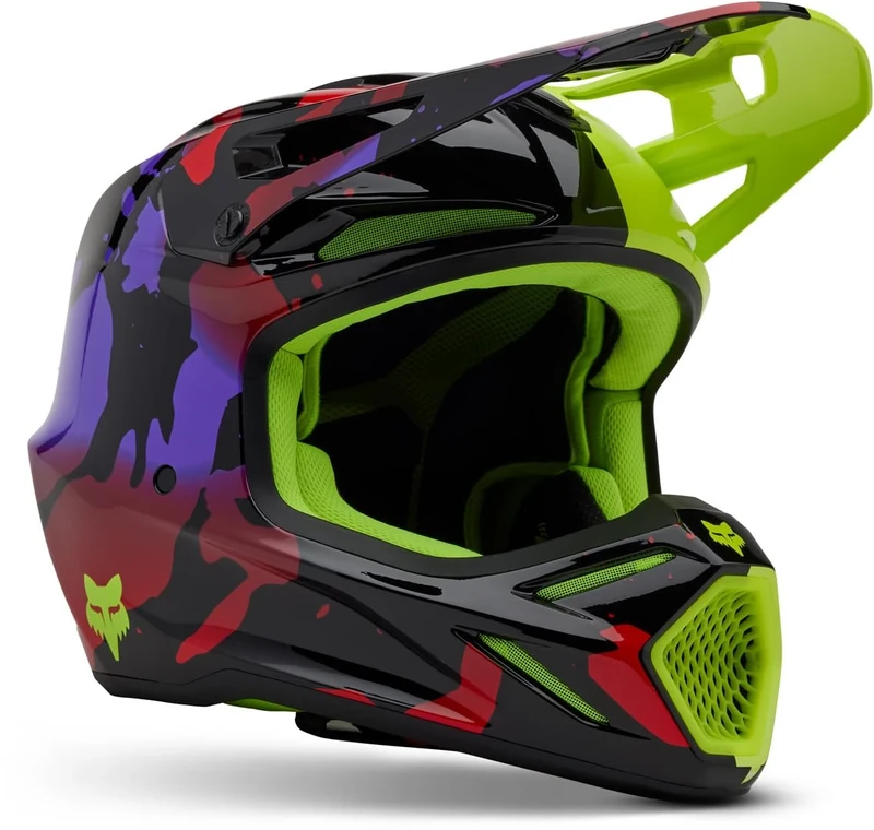 FOX V3 THROTTLE HELMET FLUO YELLOW L