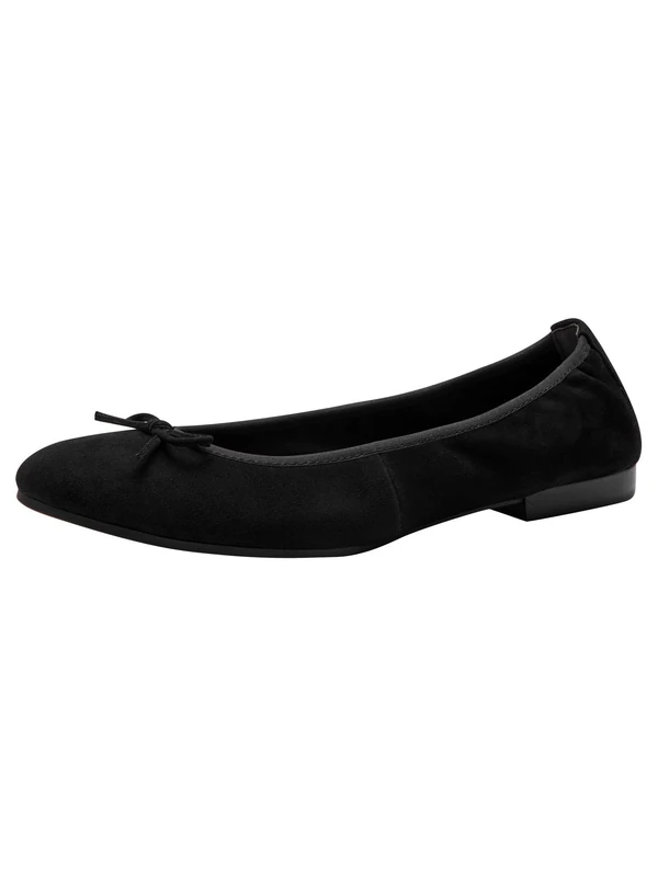 Tamaris Women's ballet flat leather flat black 4 UK
