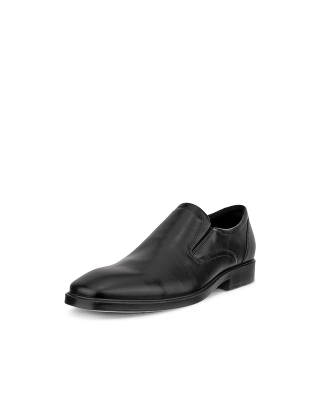 ECCO Men's Milan Plain Toe Slip on Loafer, Black, 11-11.5