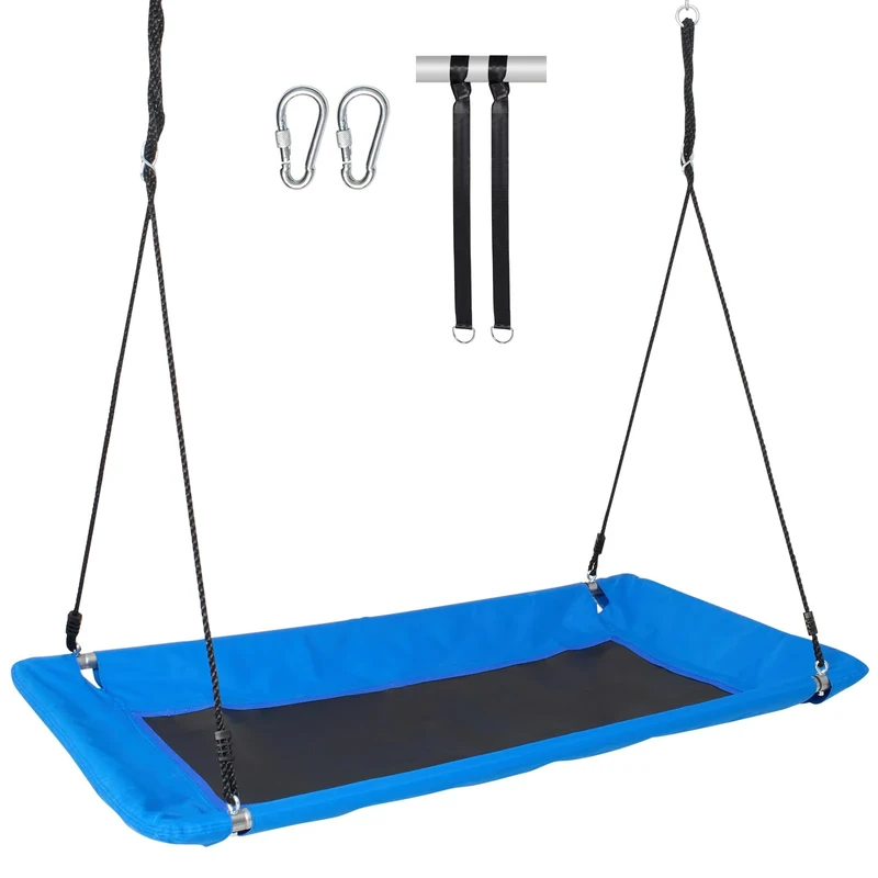 VEVOR Platform Swing, 60 Inch Platform Tree Swing for Kids and Adults, 700lbs Weight Capacity Outdoor Swing, 900D Oxford Fabric Swing Seat with 2 Tree Hanging Straps and Adjustable Multi-Strand Ropes