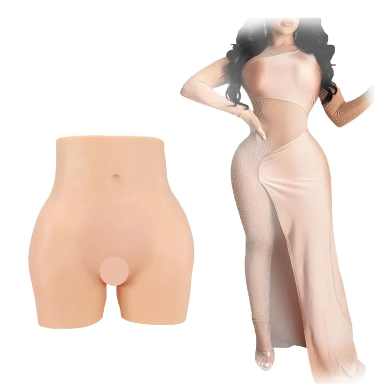 SooYUR Crossdresser Silicone Panties Realistic Panty Transgender Boxer Briefship Enhancer Butt Lift Underwear for Transgender,Color 1,Upgrade