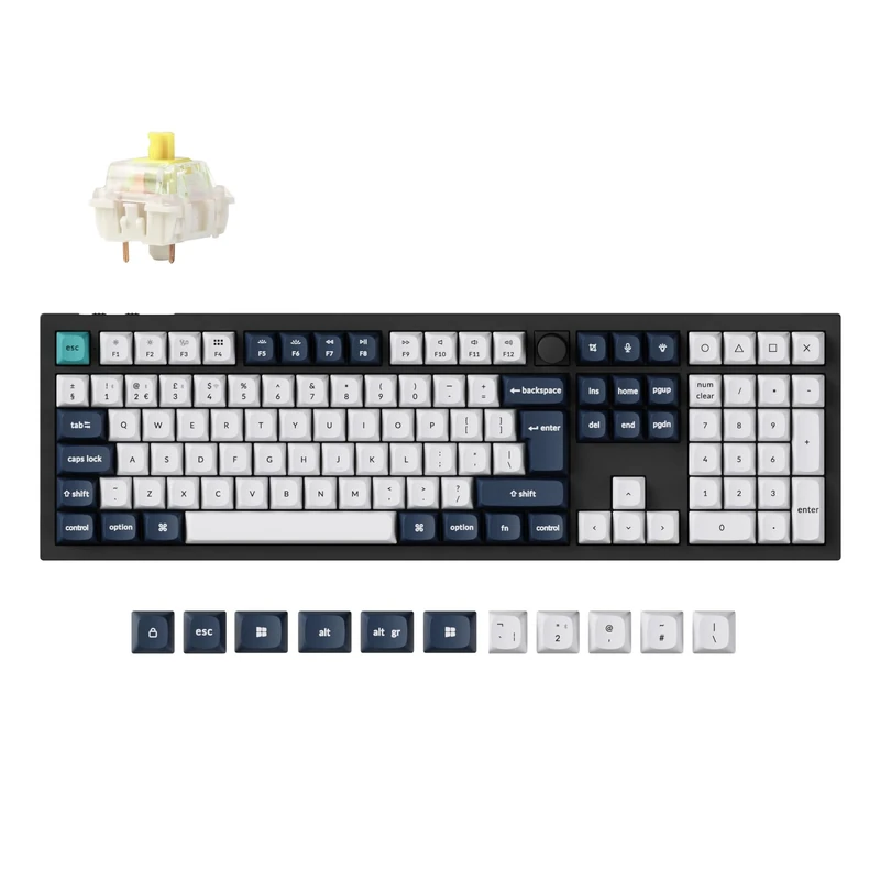 Keychron Q6 Max Full Size Bluetooth Wireless /2.4 GHz/Wired Custom Mechanical Keyboard, Full Metal Programmable Knob RGB Hot-Swappable Gateron Jupiter Banana Switch for Mac Win Linux - UK Layout