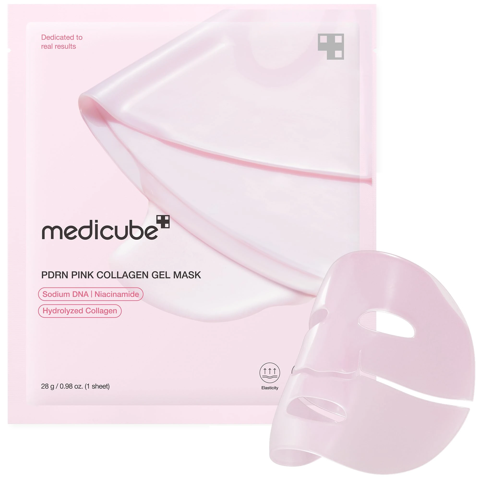 medicube Salmon DNA PDRN pink collagen jelly gel mask | overnight face mask for glass glow skin- elasticity, hydrating, firming and moisturizing | korean skincare, 28g, 1ea