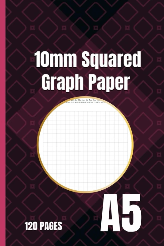 A5 10mm Squared Graph Paper Book: 120 Pages: 10mm / 1cm, Square Paper Journal for Office, School, Home (Metric).