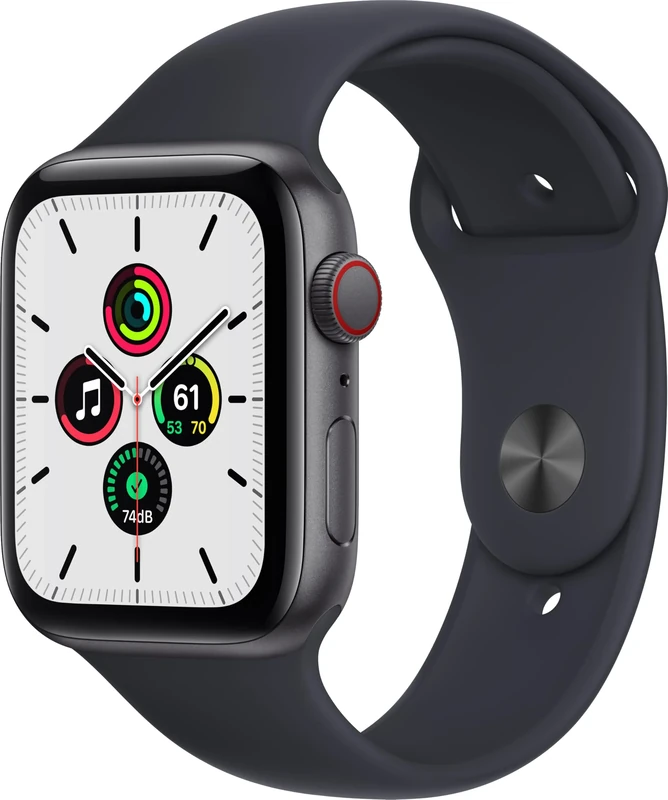 Apple Watch SE (GPS, 40mm) Space Gray Aluminum Case with Midnight Sport Band (Renewed)
