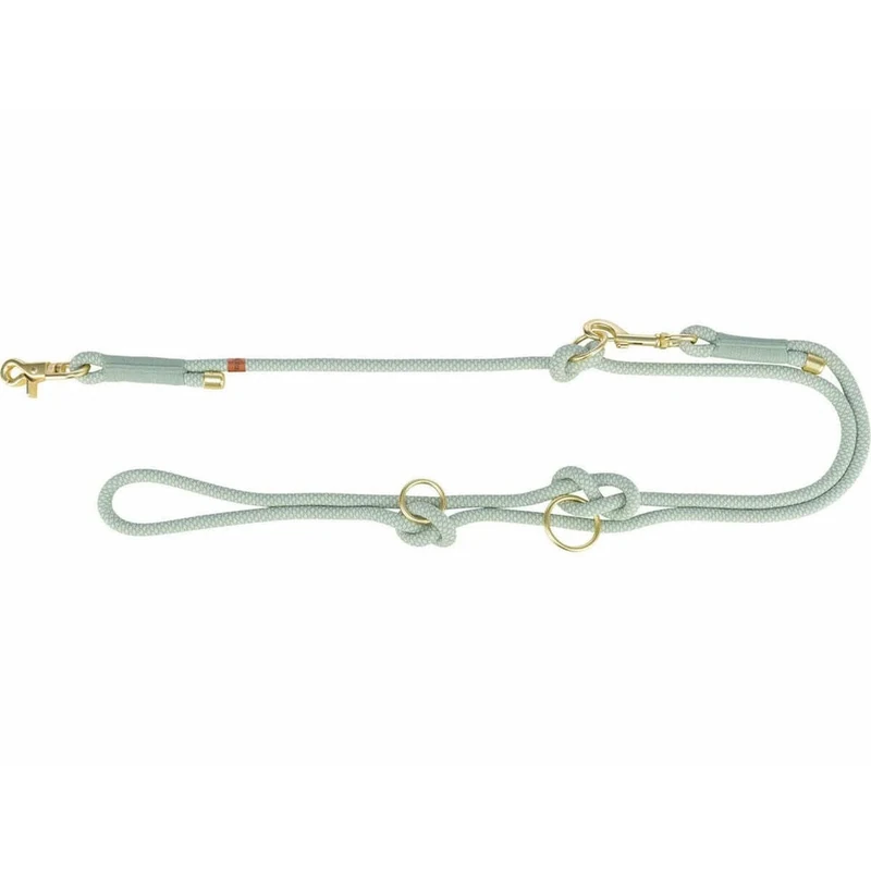 TRIXIE V-Leine Soft Rope, L-XL, 2 m/6 mm, Sage, Adjustable Dog Lead for Large Dogs, Made of Woven Rope, 3-Way Adjustable Length, 1985316