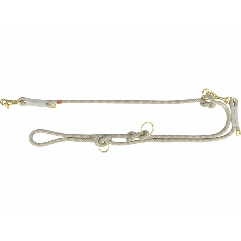 TRIXIE V-Leine Soft Rope, L-XL, 2 m/6 mm, Light Grey, Adjustable Dog Lead for Large Dogs, Made of Woven Rope, 3-Way Adjustable Length, 1985319