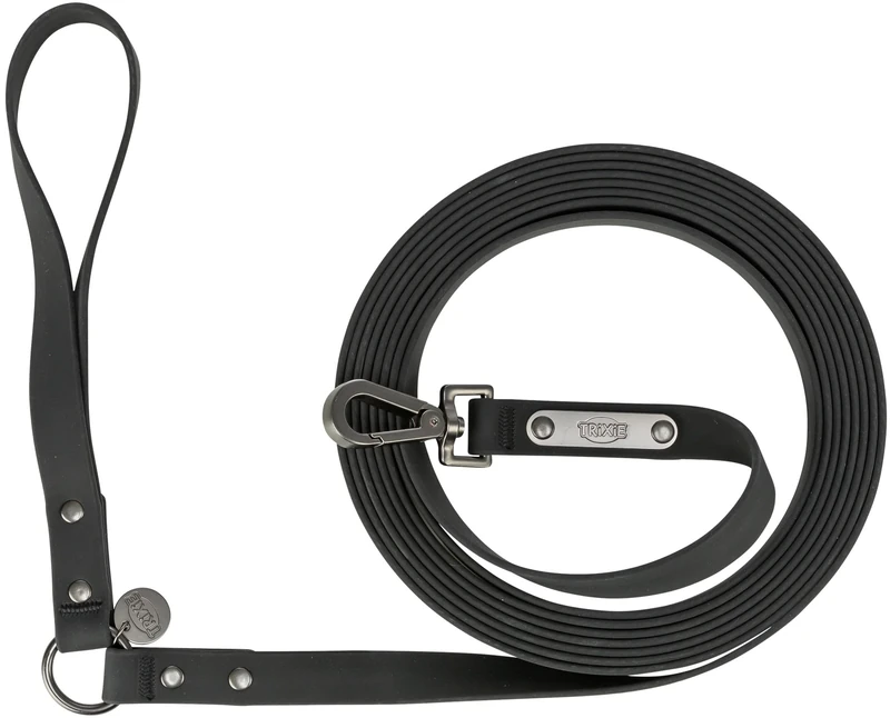 TRIXIE City-Style 2073601 Recall Lead M-L, 10 m/20 mm, PVC-Coated Dog Lead for Medium Dogs, Water-Repellent and Non-Slip with Hand Loop