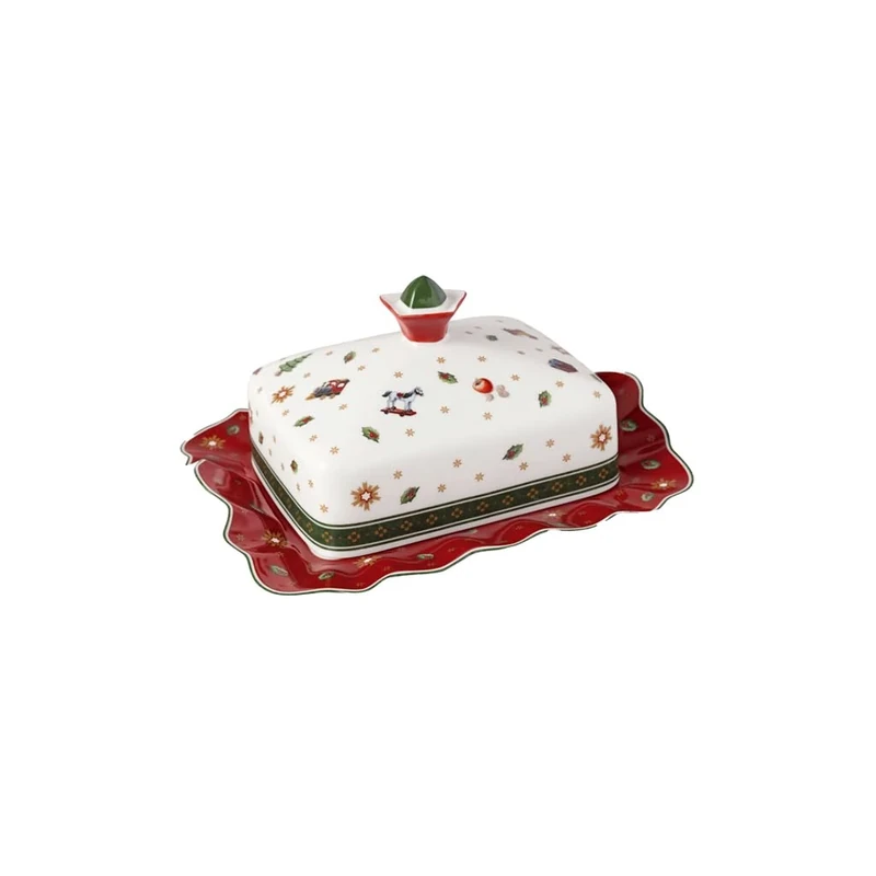 Villeroy & Boch – Toy's Delight Butter Dish, 19 x 16 x 11.5 cm, Hard Porcelain, Butter Dish, Hand-wash, Dish for Butter for brunches and Parties