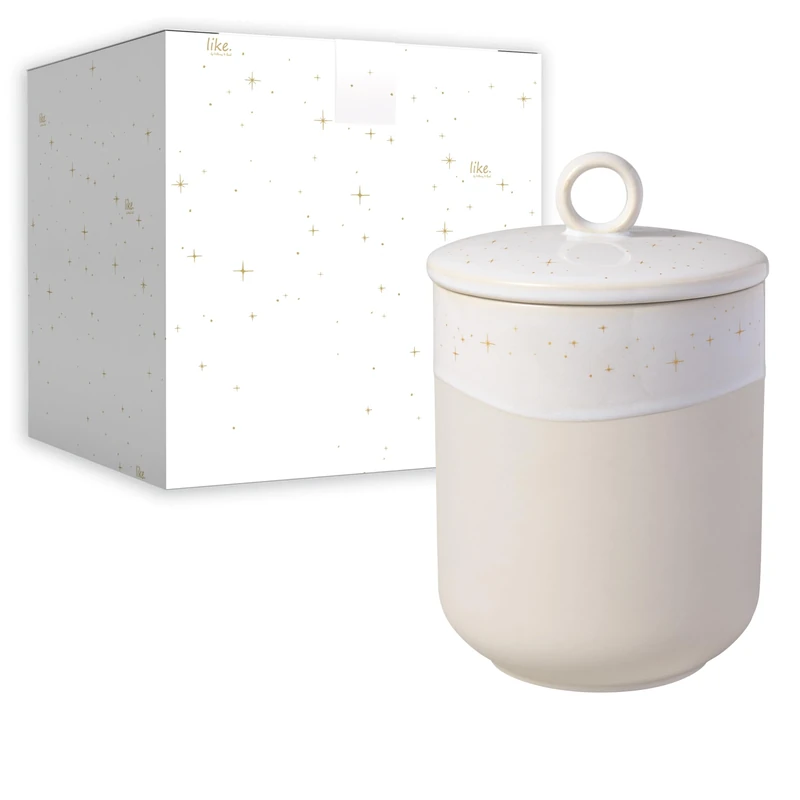 Villeroy & Boch like Winter Glow jar, premium porcelain Christmas biscuit jar, 12 x 12 x 18.5 cm