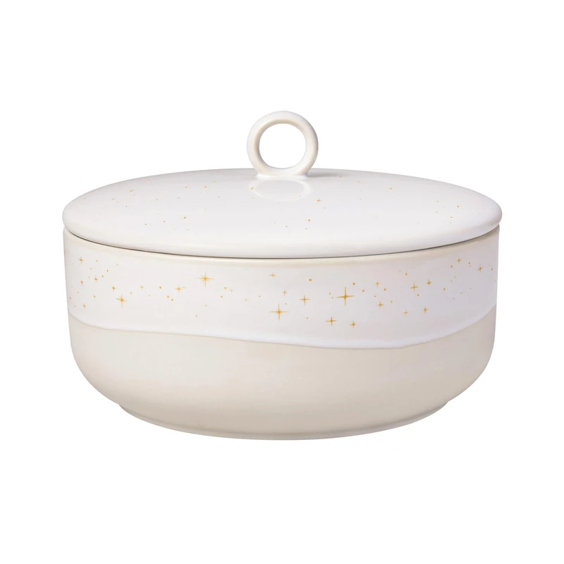 Villeroy & Boch like Winter Glow jar, Christmas pastry jar in premium porcelain, 19 x 19 x 11.5 cm