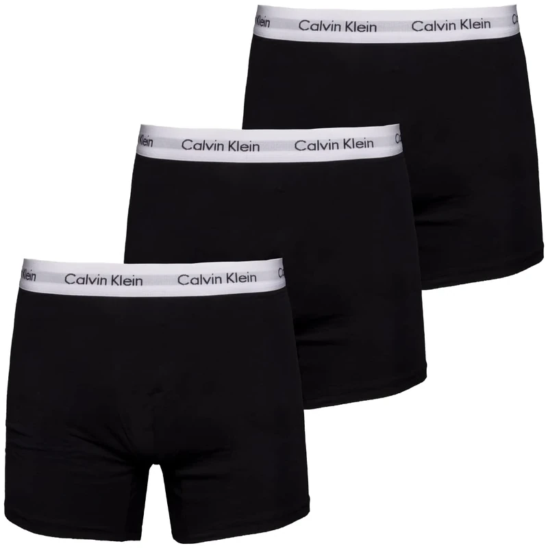 Calvin Klein Men’s 3 Pack Balance Trunks with Logo Waistband, Black (Black), L