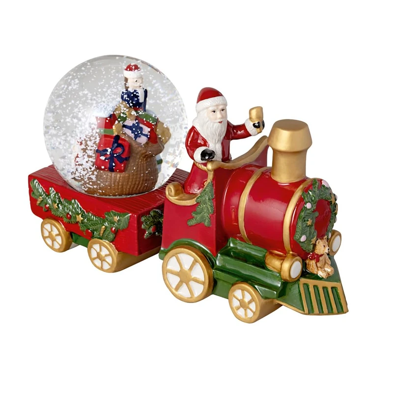 Villeroy & Boch – Christmas Toys, large train snow globe, train, 22 x 8.5 x 12.5 cm, porcelain/glass, multicoloured