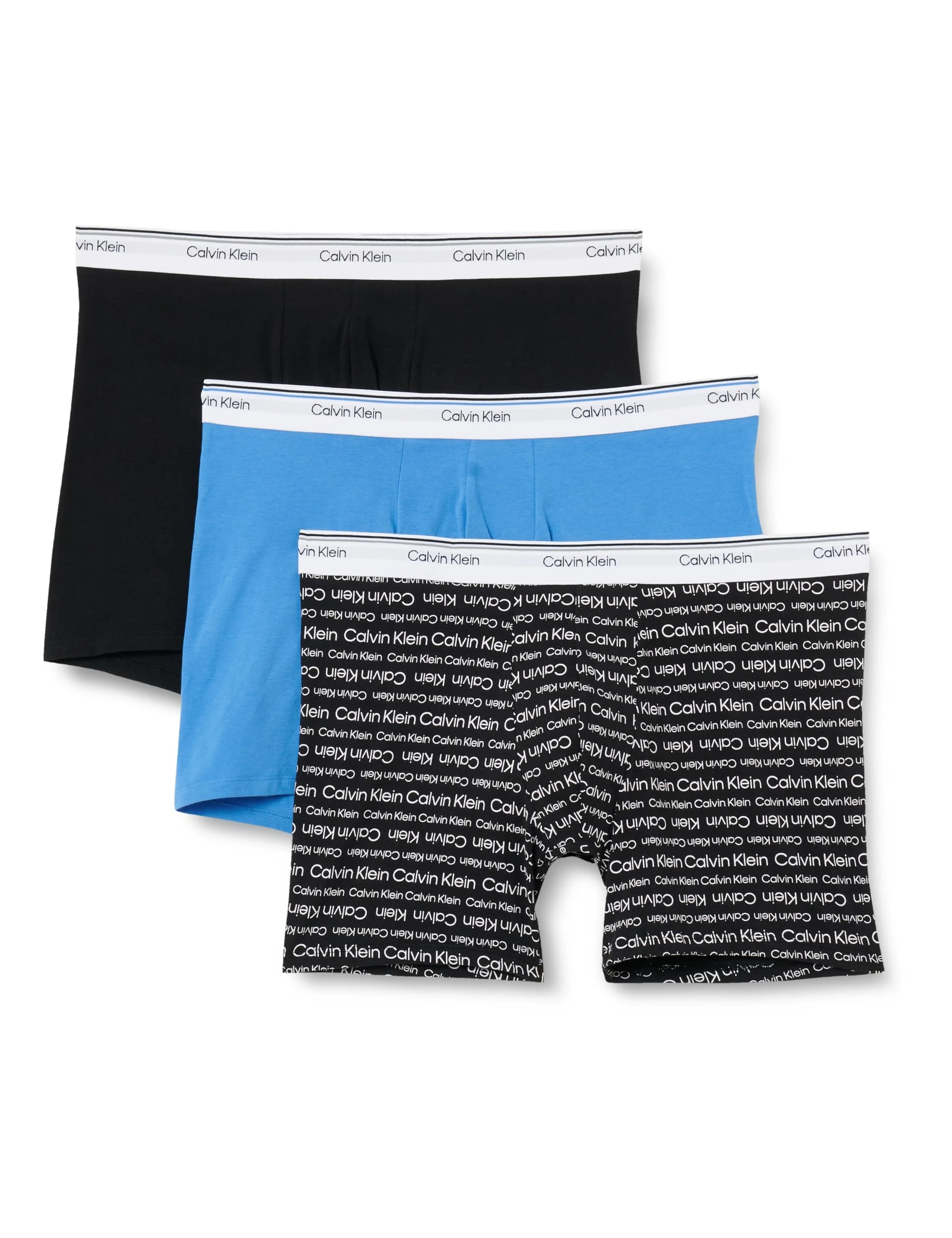 Calvin Klein Men’s 3 Pack Balance Hipster Briefs with Logo Waistband, Multicolor (Pct/Dft/Sil), XL