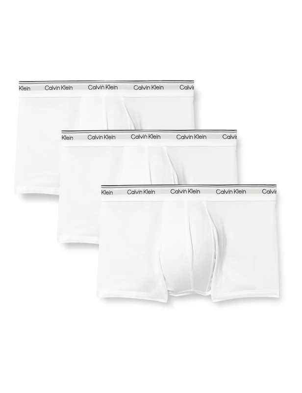 Calvin Klein Men’s 3 Pack Balance Low Rise Trunks, White (White), M