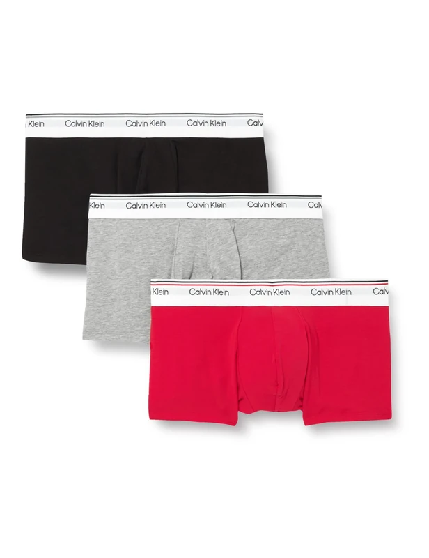 Calvin Klein Men’s 3 Pack Balance Boxer Briefs with Logo Waistband, Multicolor (Turbulence/Ck Ck Logo_Black/ Black), L