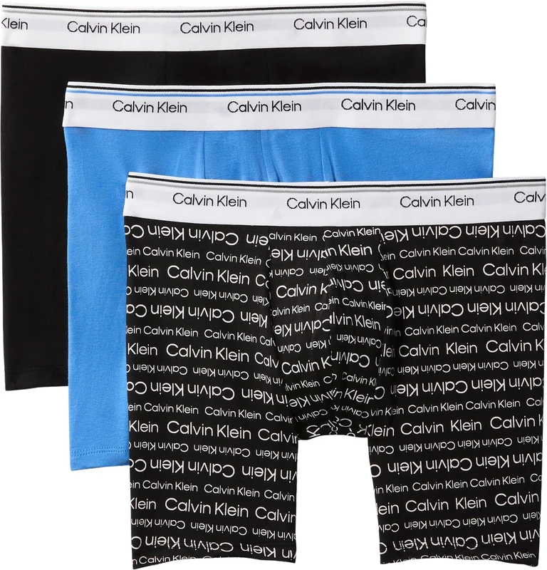 Calvin Klein Men’s 3 Pack Balance Boxer Briefs with Logo Waistband, Black (Black), L