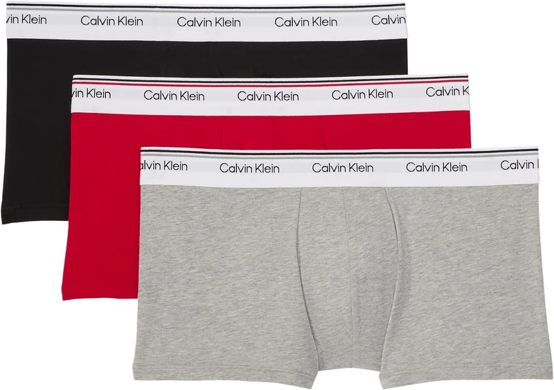 Calvin Klein Men’s 3 Pack Balance Hipster Briefs with Logo Waistband, Multicolor (Turbulence/Ck Ck Logo_Black/ Black), L