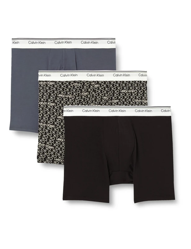 Calvin Klein Men’s 3 Pack Balance Hipster Briefs with Logo Waistband, Multicolor (Turbulence/Ck Ck Logo_Black/ Black), S - Image 1