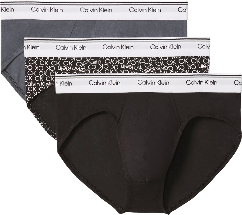 Calvin Klein Men’s 3 Pack Balance Low Rise Trunks, Multicolor (Black/Wrapped Logo_Black/Regatta), S