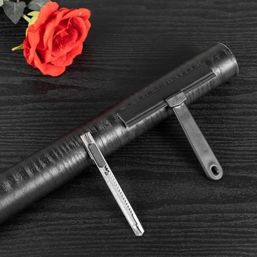 Peel and Stick Wallpaper with Tools 23.6" X 118" - Black Contact Paper Wood Grain Wall Paper Self-Adhesive Vinyl Film Decorative - Thickening Upgrade Increase Stomata and Reduces Bubble Generation