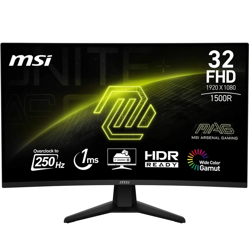 MSI Mag 32C6X Gaming Monitor 1920x1080 (FHD), 31.5", 16:9, Curve 1500R, Black