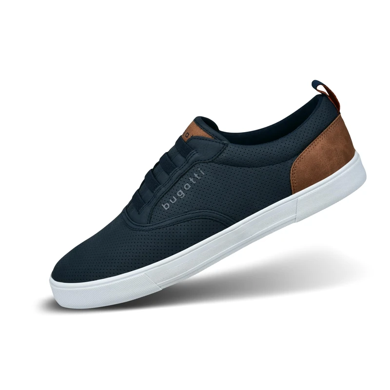 bugatti Men's Comfortable Lace-Up Memory Foam Elegant Casual Easy Fit Trainers Made of Interchangeable Insoles, darkblue, 6 UK