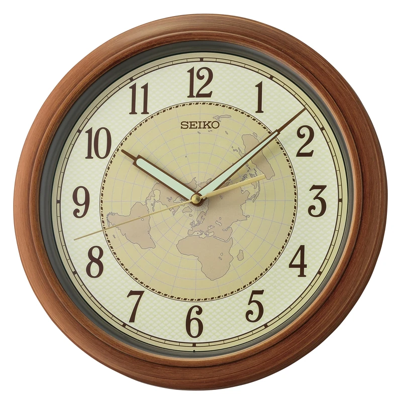 Seiko Clocks Wall Clock, Brown, Standard