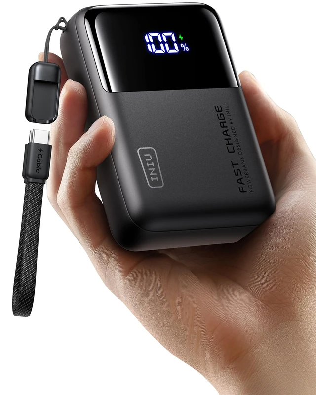 INIU Laptop Power Bank, Smallest 25000mAh 100W Fast Charging Portable Charger with USB C Cable, Battery Pack for Travel Camping Essentials, Phone Powerbank for iPad, iPhone 17 16 Pro Max, Samsung etc