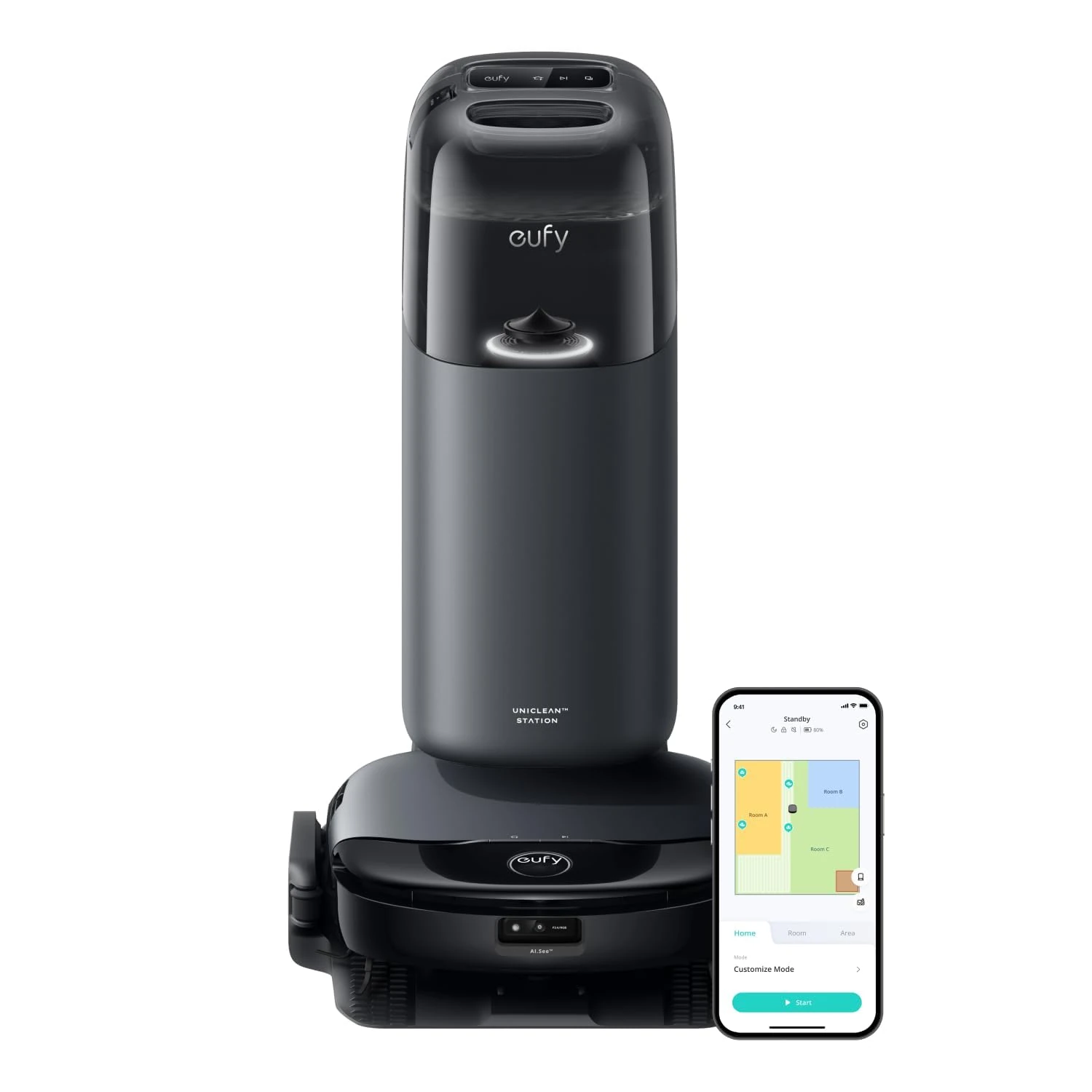 eufy Omni S1,Robot Vacuum Cleaner with Mop, Incredible Suction, All-in-One Station, Smart Obstacle Avoidance, Lift Mop, Wi-Fi, App, Alexa, Corner-to-Edge Deep Cleaning