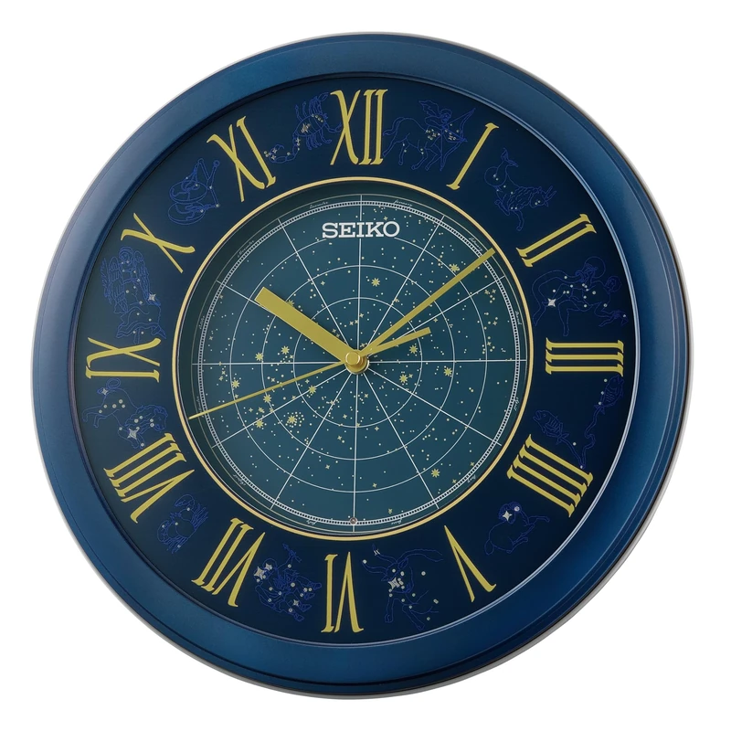 Seiko Clocks Wall Clock, Blue, Standard