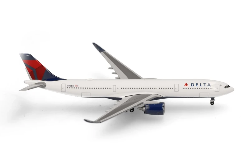 herpa model aircraft Delta Air Lines Airbus A330-900neo, miniature in scale 1:500, collector’s item, model without stand, metal