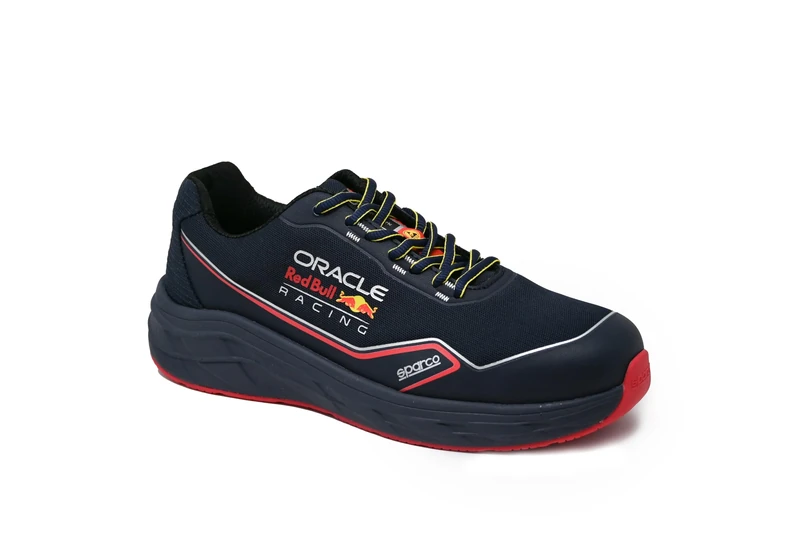 sparco - Teamwork Milton ESD S1PS SR FO HRO - Unisex Comfort Professional Safety Shoes - Running Style - Abrasion-Resistant Reinforcements - Official Oracle Red Bull Racing Paint - 48 EU