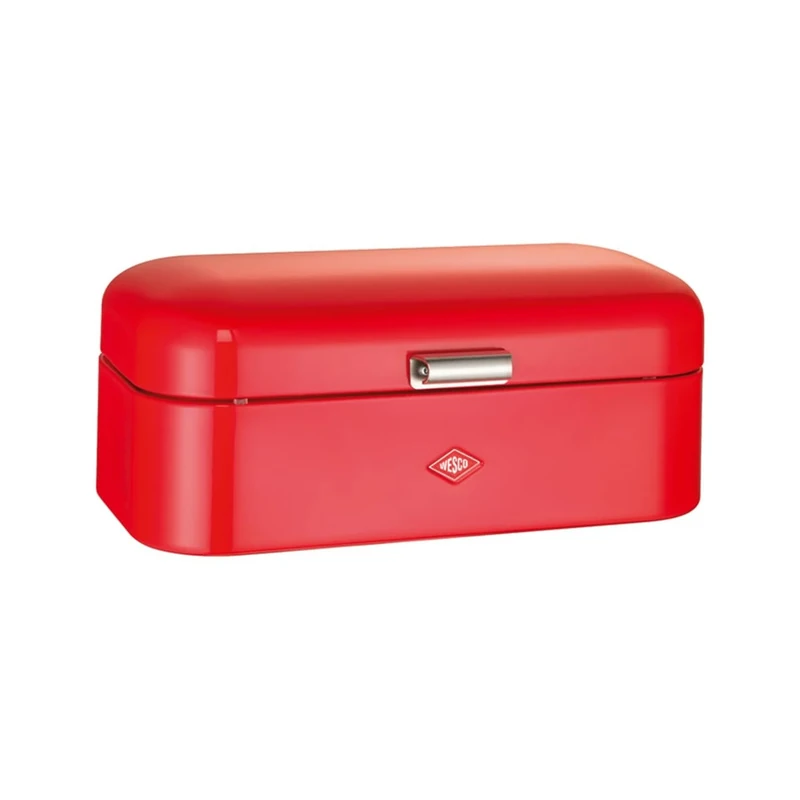 WESCO Grandy bread bin in red, powder-coated sheet steel, ventilation holes and sturdy handle, 41 x 25.5 x 16.5 cm