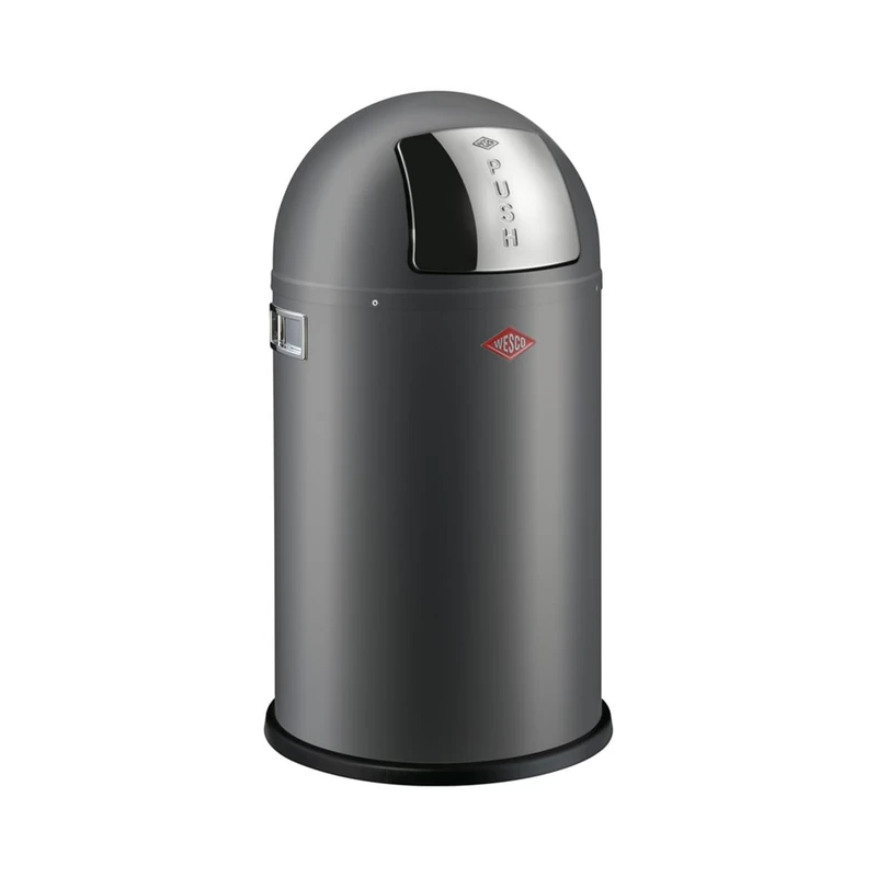 WESCO Pushboy Junior 175531-77 Rubbish Bin, Sheet Steel, 22 Litres, Matte Graphite