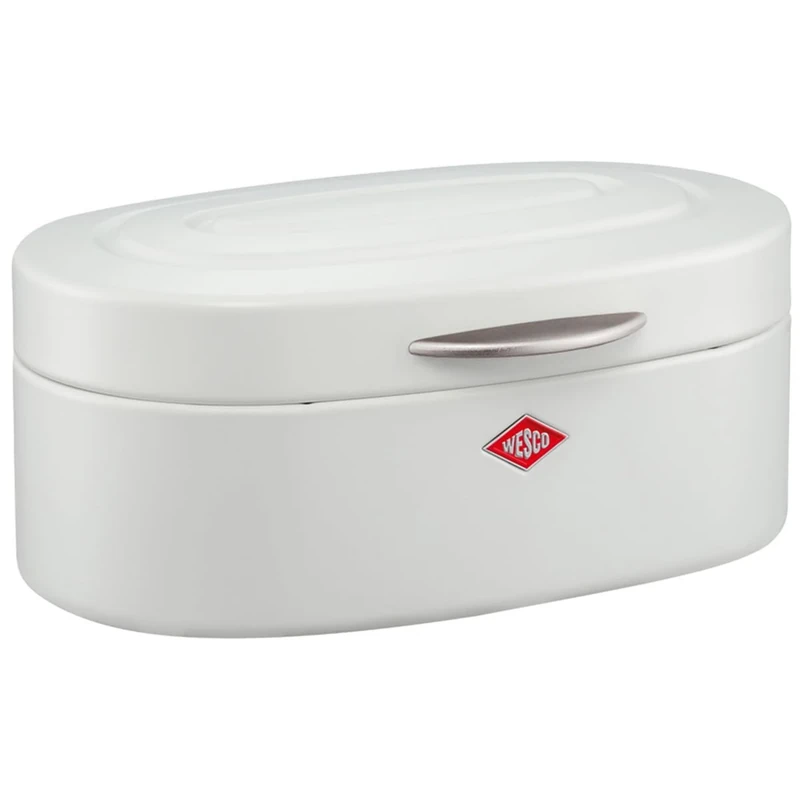WESCO Single Elly Bread Bin Matte White, Powder-Coated Sheet Steel, Ventilation Holes and Sturdy Handle