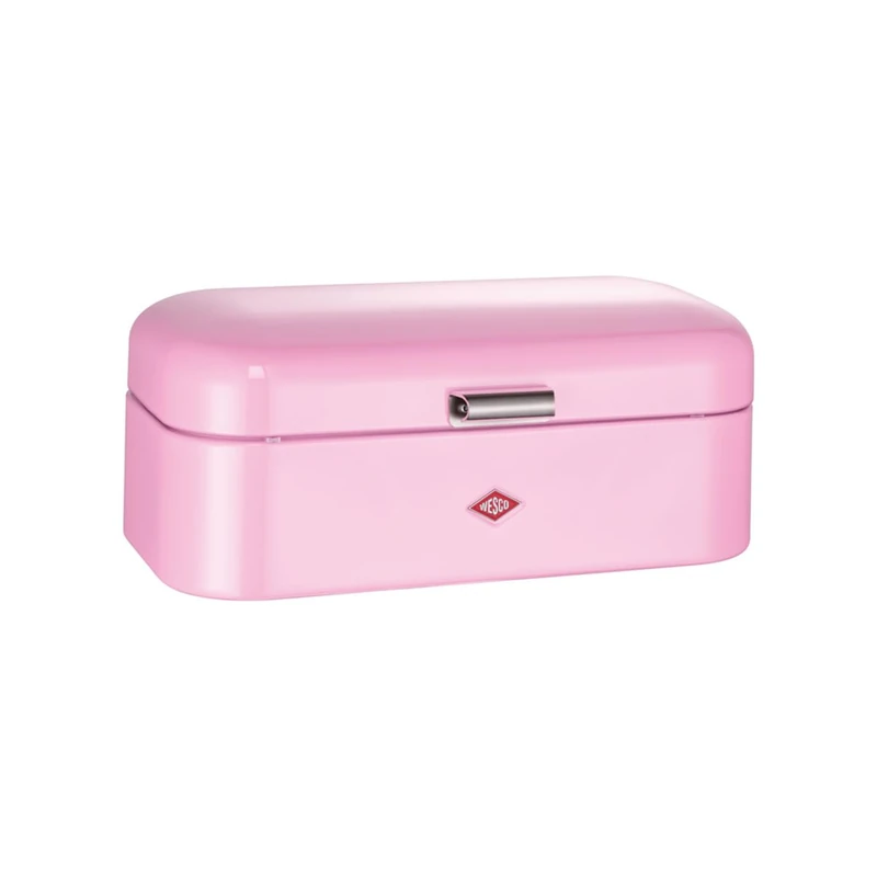 WESCO Grandy bread bin in pink, powder-coated sheet steel, ventilation holes and sturdy handle, 41 x 25.5 x 16.5 cm