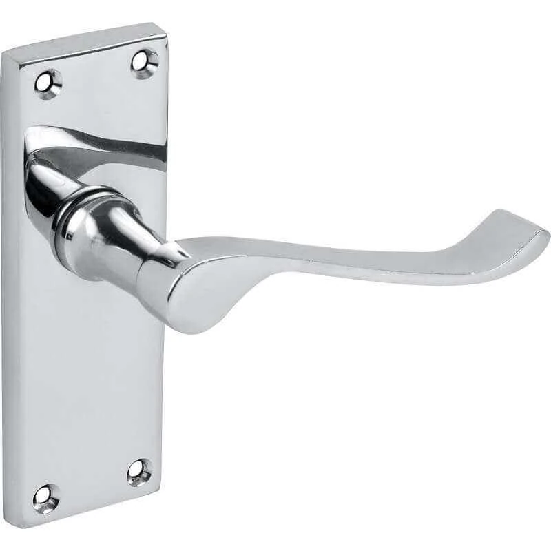 Designer Levers - Victorian Scroll Lever Door Handles - Polished Chrome - 1 Pair - Latch Door Handle - Interior Use - Short Latch